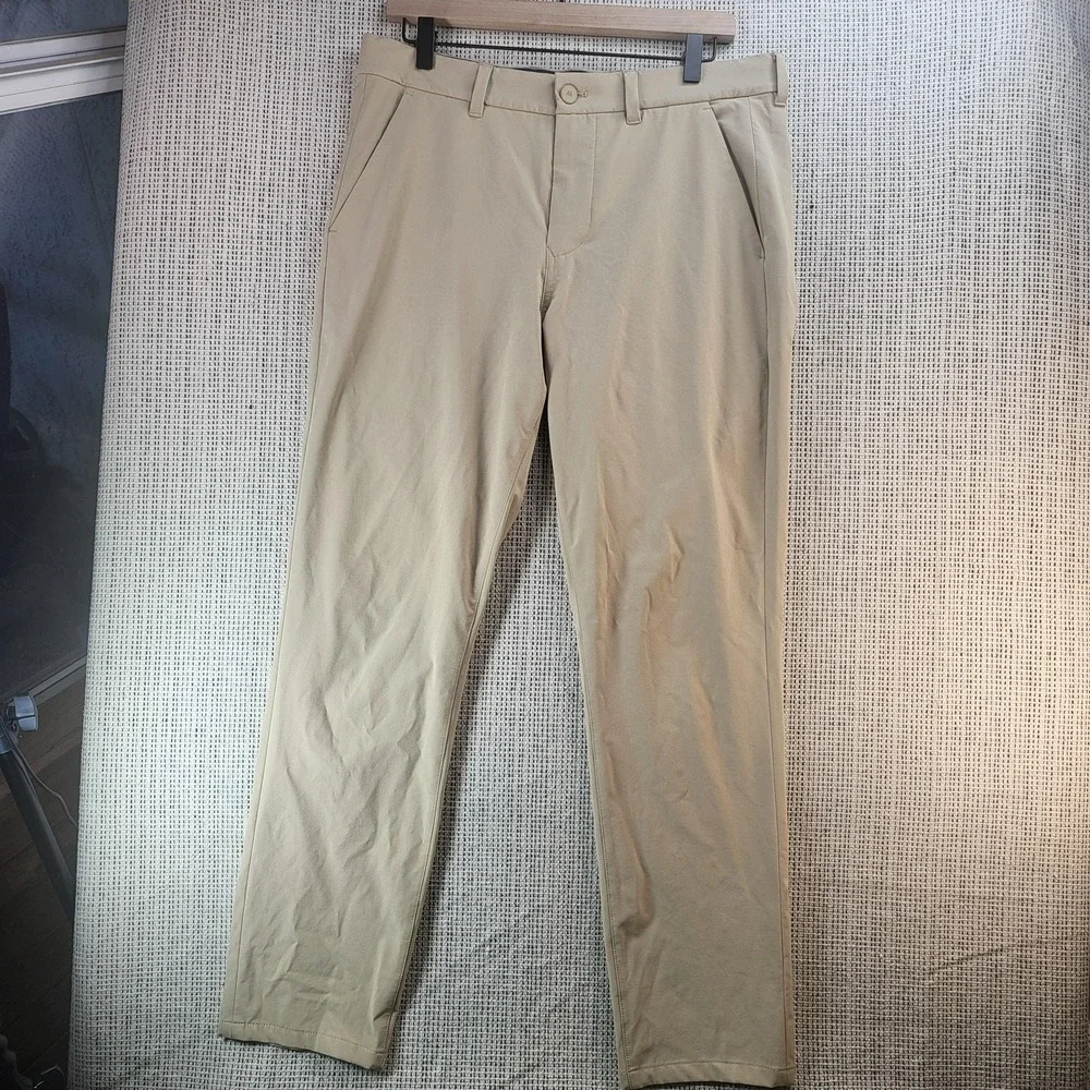Mizzen+Main Pants Mens 32x32 Khaki Helmsman Slim Performance Stretch‎ Chino Golf